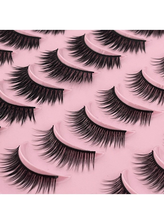 Bond 20 Pairs False Eyelashes Set,8mm-10mm Anime Cosplay Eyelashes: C-Curl, 0.07mm Thickness, Natural Dense Style,Create Manga Big Eyes, Wispy Lashes Kit for Beginners,Effortlessly Master Cosplay Makeup, Also Naturally Charming for Daily Wear! - Image 5