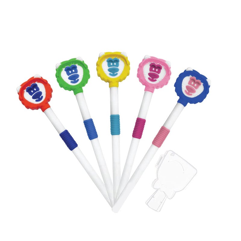 Adore Moomba Tongue cleaner with Safty case Best for child oral care, Multicolour (Pack of 1) ((Pack of 5) (Multicolor)) - Image 1