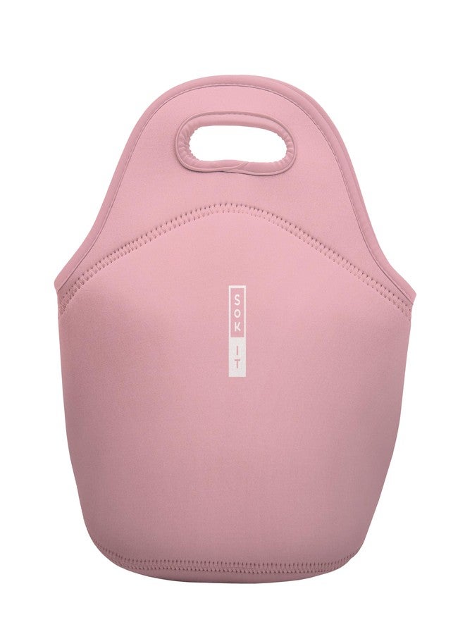 Sok It LunchTote Zippered Bag Insulated Neoprene Caddy (Millennial Pink, Large 4.5 Quart Lunch Tote)