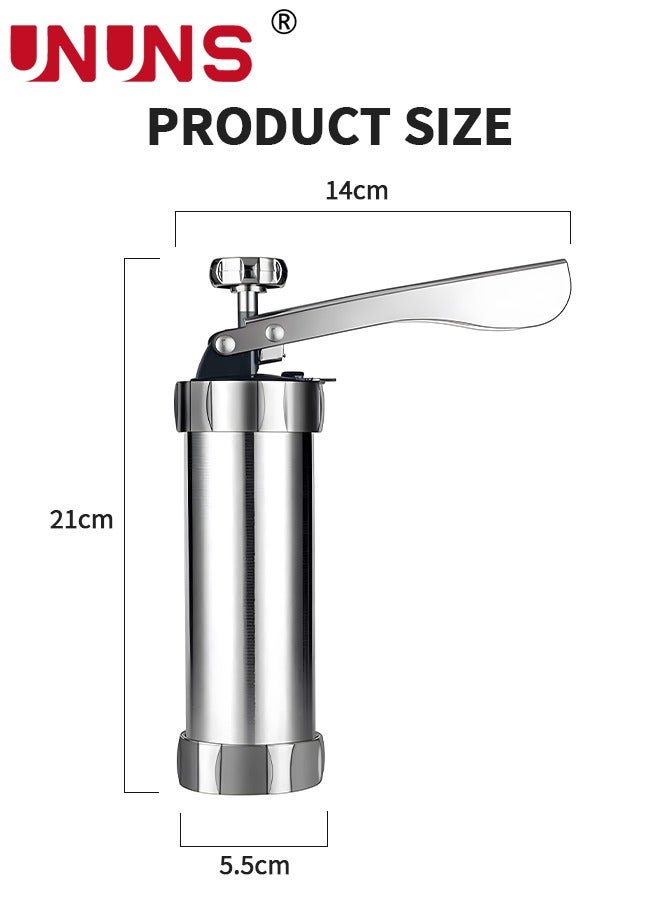 Biscuit Maker,Cookie Press Gun Kit,Stainless Steel Biscuit Press Maker (With 20 Disc And 4 Nozzles),Baking Tool Biscuit Cake Dessert DIY Maker And Decoration