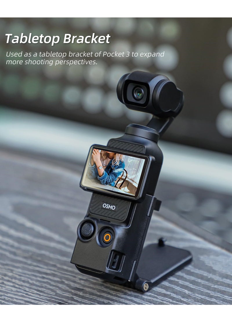 Magnetic Camera Mount Stand Base for Pocket 3 Camera Adjustable Desktop Stable Bracket Non-Slip Holder Compatible with Pocket3 Accessories