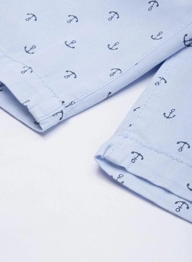 The Indian Garage Co Blue Men Blue Slim Fit Printed Shorts for Men | Best Price UAE