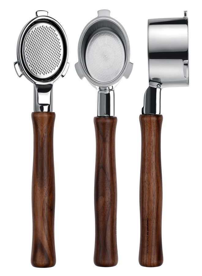 Normcore 51mm Bottomless Portafilter for DeLonghi La Specialista EC9155/9335/9355/9665/EC9335, Genuine American Walnut Handle, 3-Ear Naked Espresso Tool with 23-25g Basket - Image 1