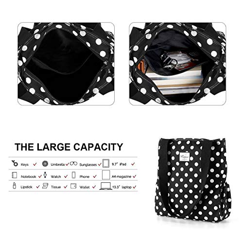 KAMO Floral Tote Bag - Shoulder Bag Stylish Shopping Casual Bag Foldaway Travel Bag Handbags for Women - Image 5