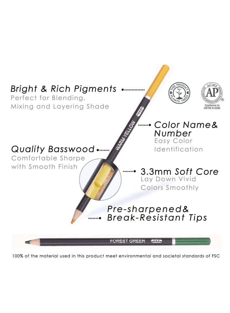 Premium Colored Pencils,Set of 120 Colors,Artists Soft Core with Vibrant Color,Ideal for Drawing Sketching Shading,Coloring Pencils Adults Beginners kids - Image 2