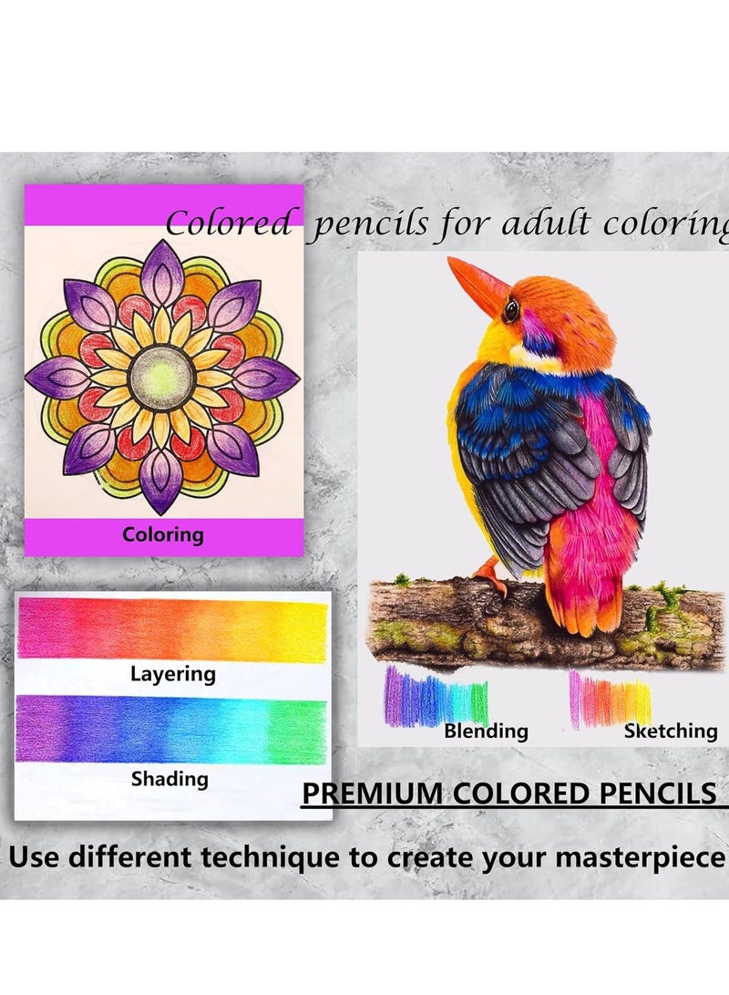 Premium Colored Pencils,Set of 120 Colors,Artists Soft Core with Vibrant Color,Ideal for Drawing Sketching Shading,Coloring Pencils Adults Beginners kids - Image 3