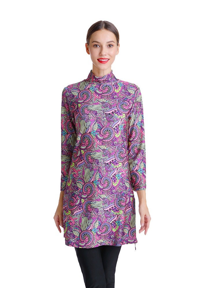 KUYING New Muslim Swimsuit Long Sleeved Long Pants Swimsuit