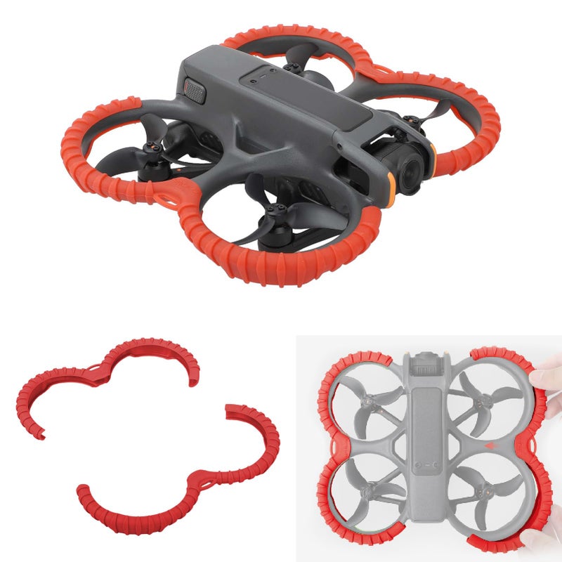 LIBOQIAO Propeller Guard Protector Accessories for DJI Avata 2 Prop Bumper Drone AntiCollision Scratchproof ProtectionFly Combo Protective Cover RingRed - Image 2