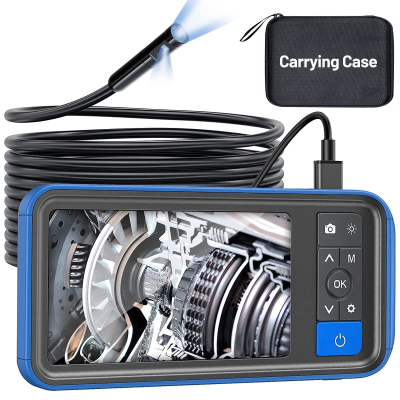Teslong Dual Lens Endoscope Camera with Light, Teslong 4.5" HD Snake Borescope Inspection Camera, Automotive Scope Cam with Flexible Cable, Home Waterproof Fiber Optic for Sewer Drain Pipe (16.5FT) - Image 1
