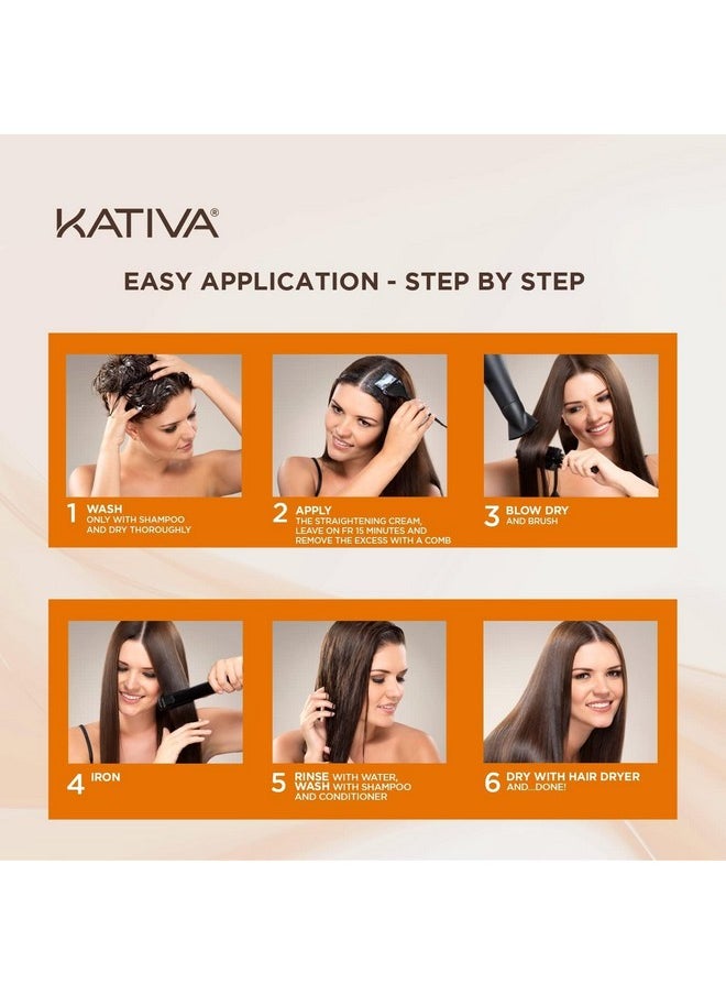 Kativa Kativa Brazilian Straightening Kit, 12 Weeks of Home Use Professional Straightening, with Organic Argan Oil, Shea Butter, Keratin & Amino Acids, for Straighter, Softer and Shinier Hair, All Hair Types  - Image 4