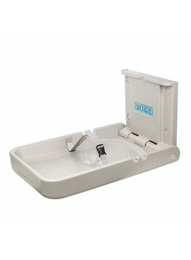 Modundry Baby Changing Diaper Station - Vertical Wall Mounted, Sturdy & Durable- with Safety Straps for Commercial Restrooms(White Granite) - Image 1