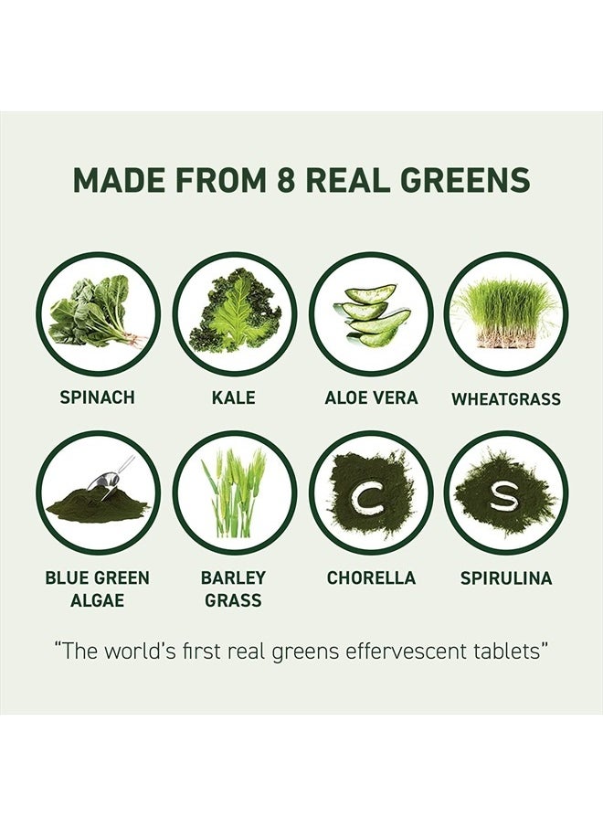 8Greens - Daily Greens Energy Effervescent Tablets - Natural Energy Boost, Pre-Workout, No Crash, Greens Powder, Made with Guarana & Yerba Mate, Vitamin B12, Peach Flavor, Pack of 3 - Image 1