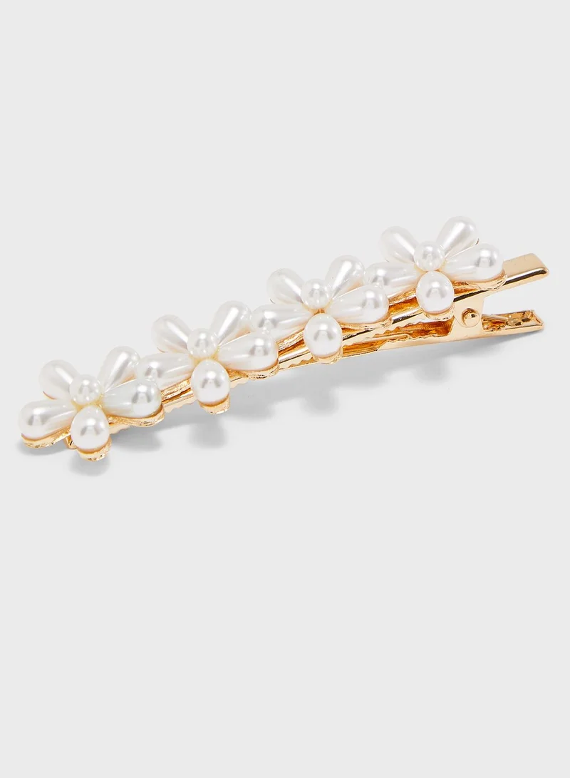 ELLA Pearl Detail Floral Hair Slide