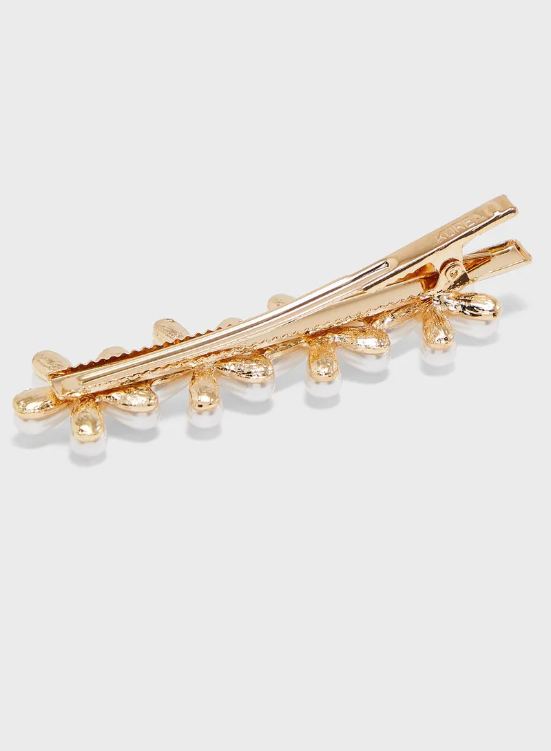 ELLA Pearl Detail Floral Hair Slide