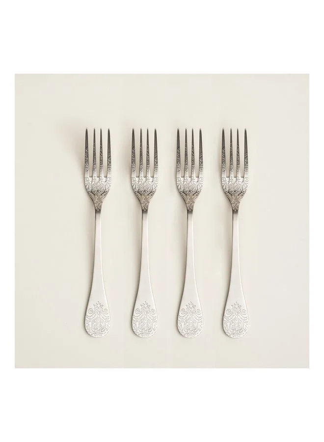 Zsa Zsa Zsu Silver Dume Steel Dinner Fork 3x23x0.3 cm Matte Silver.  | Best Price UAE