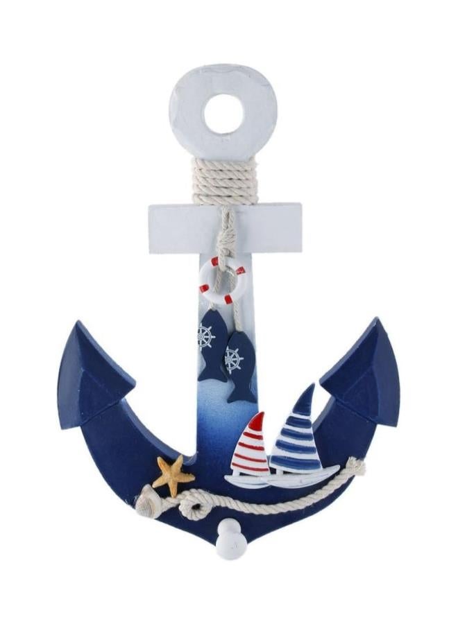 klarako Wall Hanging Ornament Wooden Nautical Anchor Shape Nautical Decoration 28x20cm - Image 1