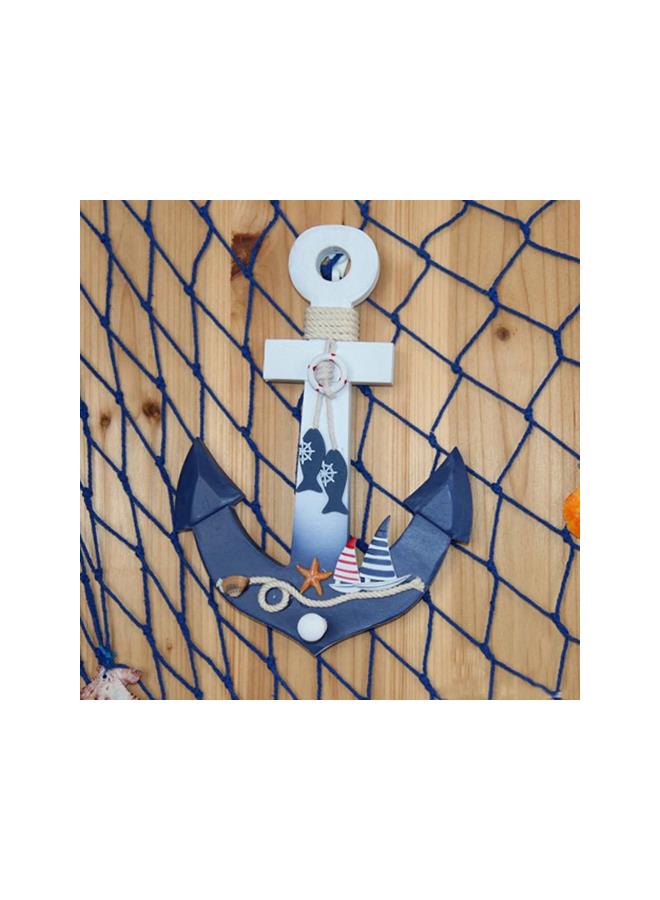 klarako Wall Hanging Ornament Wooden Nautical Anchor Shape Nautical Decoration 28x20cm - Image 3