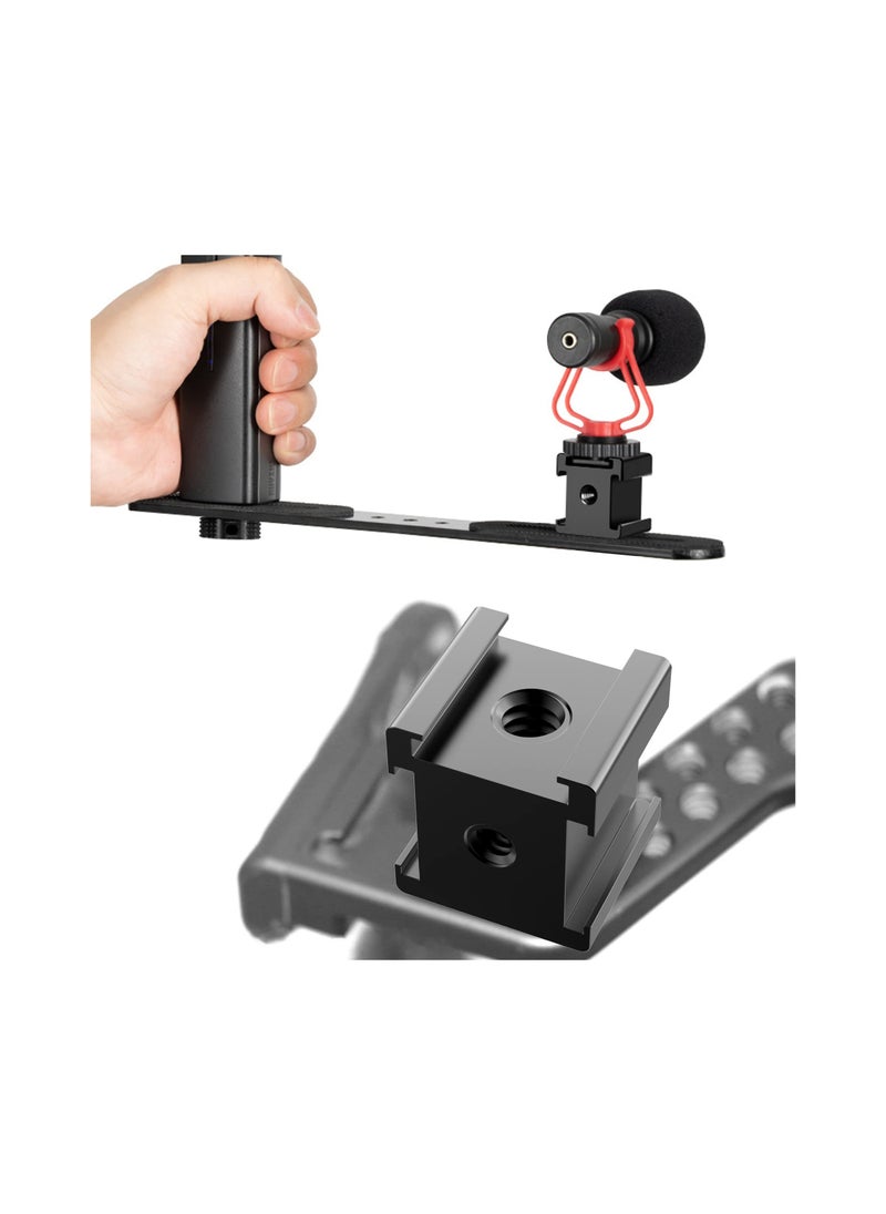 Excefore - Camera Cold Shoe Mount Adapter, Aluminium Alloy Triple Hot Shoe Extension Bracket Holder for GoPro DSLR Cameras Flash Light, Monitor, Microphone - Image 1
