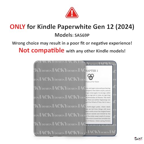 Tacky Design Solid Color Skin for Kindle Paperwhite Skin Wrap 2024 Decal Classic Color Vinyl, Premium 3M Decal Sticker for Full Surface Coverage (Sky Blue, Paperwhite (12th Gen, 2024)) - Image 2