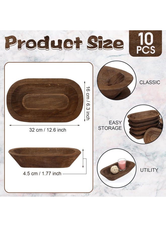 Nuogo 10 Pack Wooden Dough Bowls Bulk Rustic Dough Bowls Hand Carved Wood Bowl Dining Room Paulownia Bowls for DIY Home Crafts Making Farmhouse Fruits Supplies Decoration - Image 2