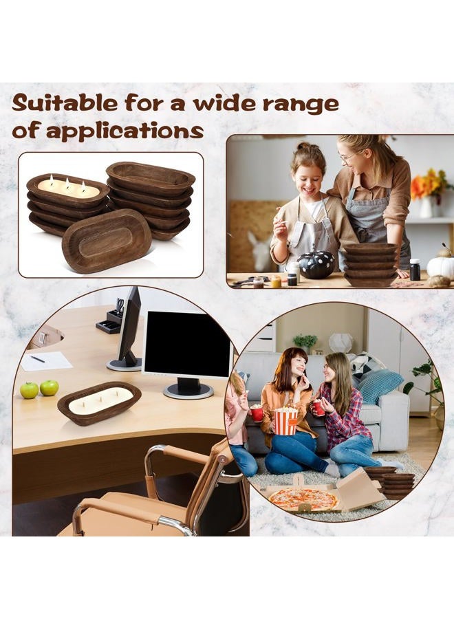 Nuogo 10 Pack Wooden Dough Bowls Bulk Rustic Dough Bowls Hand Carved Wood Bowl Dining Room Paulownia Bowls for DIY Home Crafts Making Farmhouse Fruits Supplies Decoration - Image 3