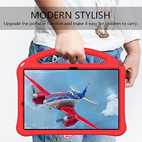 Dteck Case for Samsung Galaxy Tab S10+/S9+/S7 FE/Galaxy Tab S8+, Kids Friendly Lightweight EVA Shockproof Handle Stand Protective Case, Red - Image 3