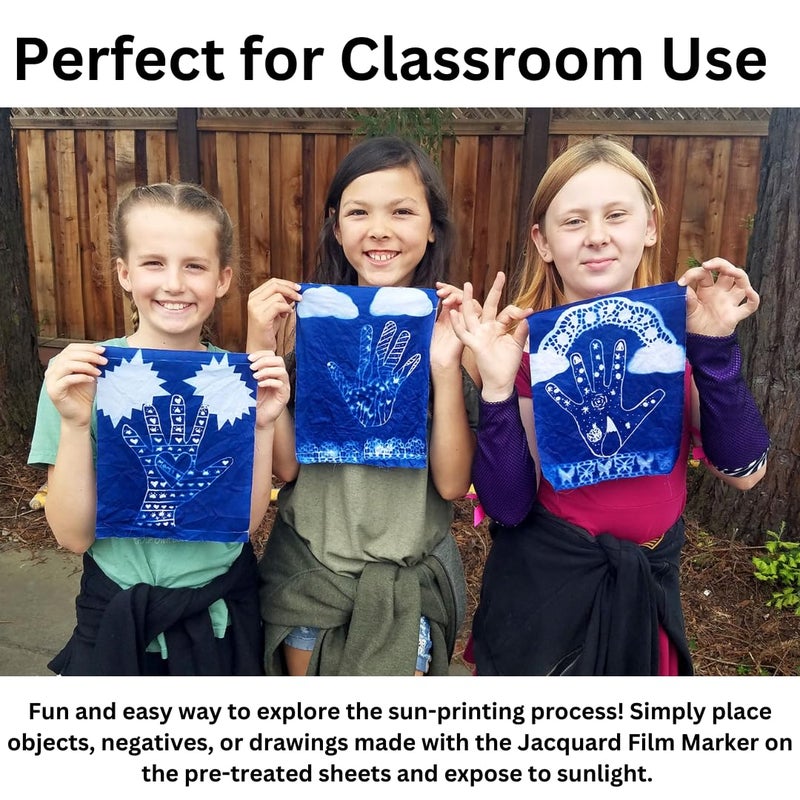 Jacquard Cyanotype Fabric Sheets, Pre-Sensitized Cotton Sateen for Easy Sun Printing, Professional-Quality Fabric Sheets, Just Expose & Rinse, Create Stunning Cyanotype Prints with UV Light, 10-Pack - Image 5
