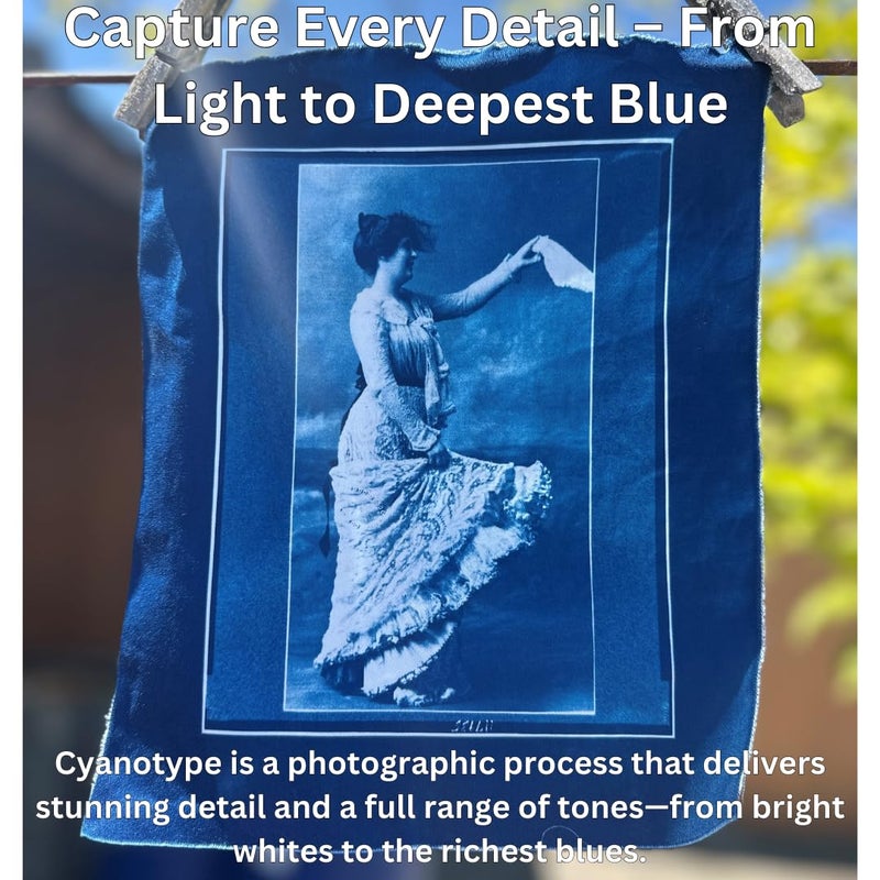 Jacquard Cyanotype Fabric Sheets, Pre-Sensitized Cotton Sateen for Easy Sun Printing, Professional-Quality Fabric Sheets, Just Expose & Rinse, Create Stunning Cyanotype Prints with UV Light, 10-Pack - Image 2