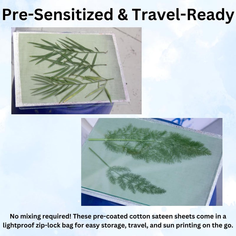 Jacquard Cyanotype Fabric Sheets, Pre-Sensitized Cotton Sateen for Easy Sun Printing, Professional-Quality Fabric Sheets, Just Expose & Rinse, Create Stunning Cyanotype Prints with UV Light, 10-Pack - Image 3