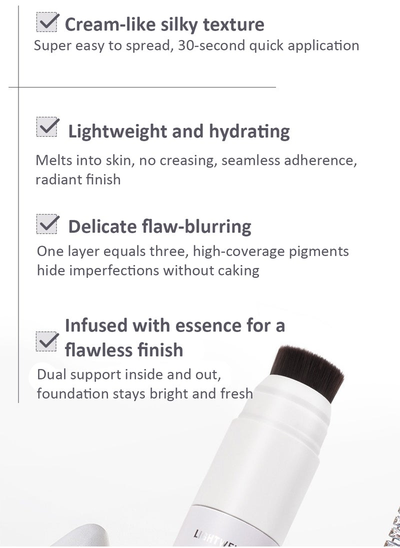 Novo High Coverage Liquid Foundation with Double-ended Brush, Long-lasting and Lightweight, Brightening and Moisturizing Concealer for Women, 8g  - Image 5