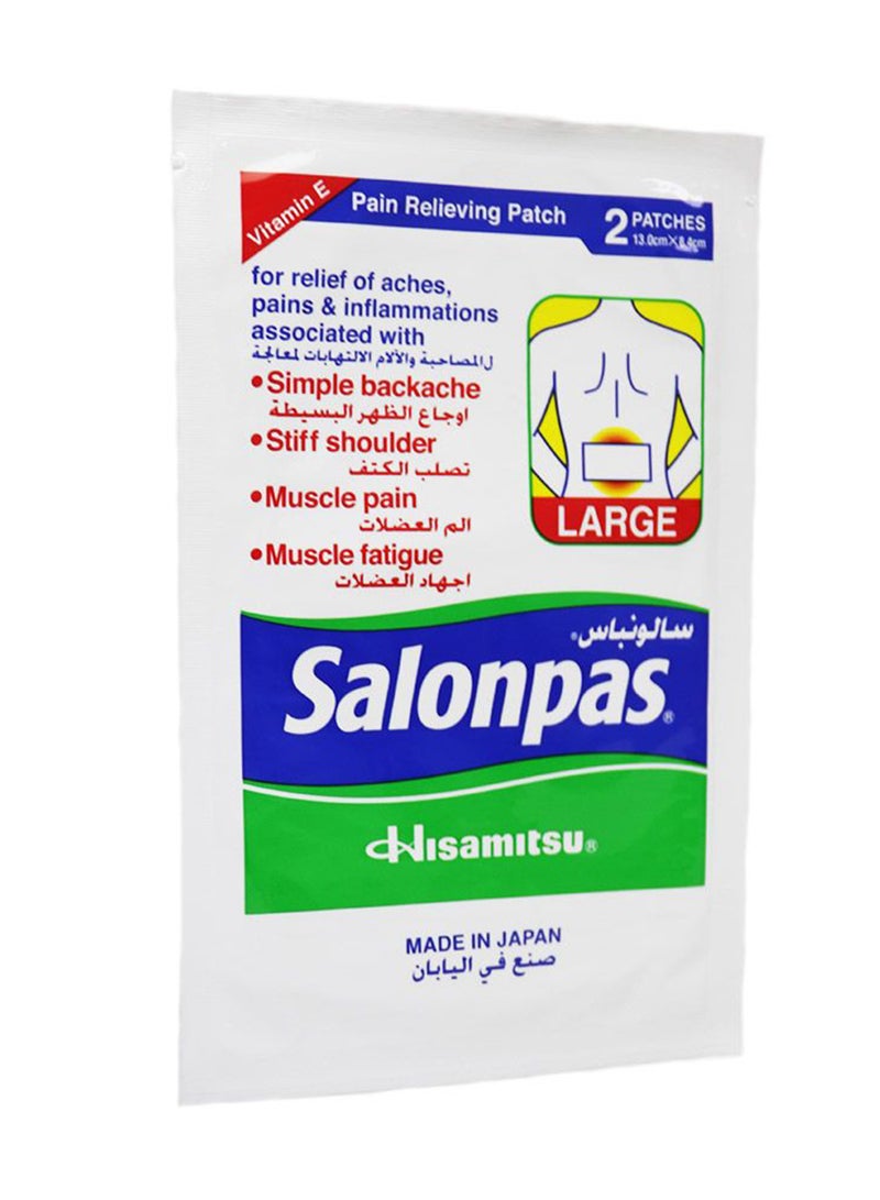 Salonpas Pain Relieving Patch Large 13 Cm X 8.4 Cm 2'S