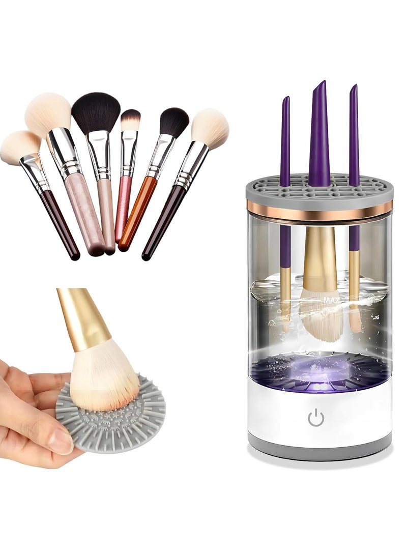 Raxoom Electric Makeup Brush Cleaner, Makeup Brush Cleaner Machine with Brush Clean Mat, Automatic Cosmetic Brush Cleaner Makeup Brush Tools for All Size Beauty Makeup Brushes Set - Image 1