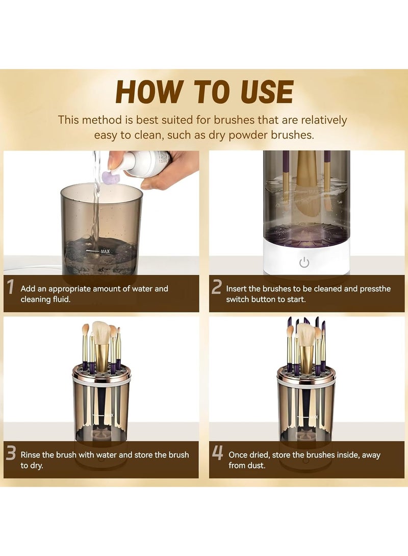 Raxoom Electric Makeup Brush Cleaner, Makeup Brush Cleaner Machine with Brush Clean Mat, Automatic Cosmetic Brush Cleaner Makeup Brush Tools for All Size Beauty Makeup Brushes Set - Image 4