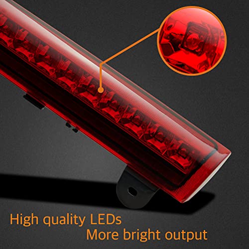 Cxdar Third 3rd Brake Light, LED High Mount Stop Light Replacement for 2000 2001 2002 2003 2004 2005 2006 Chevy Tahoe Suburban/GMC Yukon XL Denali, Rear Center Cab Roof Tail Lamp, Red Lens - Image 3
