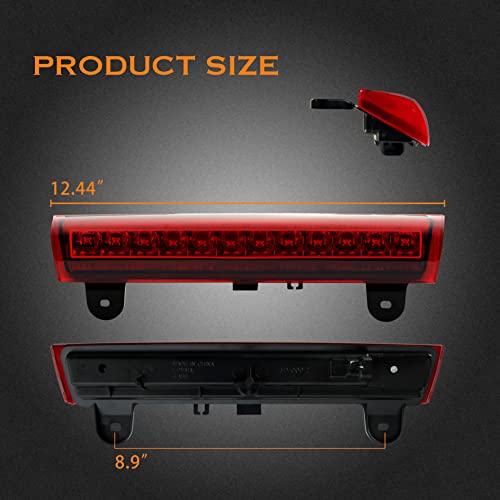 Cxdar Third 3rd Brake Light, LED High Mount Stop Light Replacement for 2000 2001 2002 2003 2004 2005 2006 Chevy Tahoe Suburban/GMC Yukon XL Denali, Rear Center Cab Roof Tail Lamp, Red Lens - Image 5