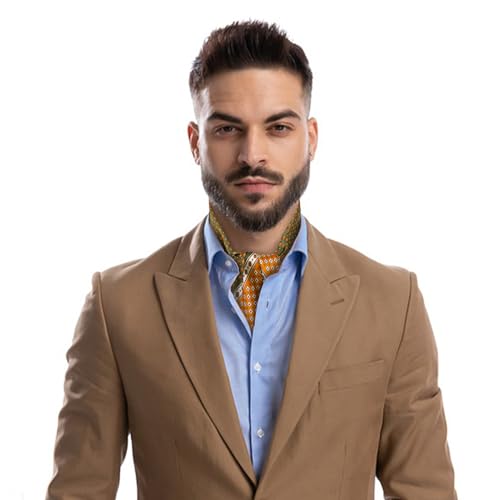 GERINLY جيرينلي رباط عنق رعاة البقر للرجال 27 بوصة من الحرير بندانا رأس عتيق لاحتفالات الموسيقى أسكوت (أخضر عسكري) - Image 4