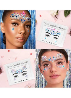 iMethod Face Jewels And Body Glitter Face Gems Mermaid Face Jewels Stick On Holographic Cosmetic Face Glitter For Festival Holiday Costumes & Halloween Alien Makeup 12 Pcs  - Image 2