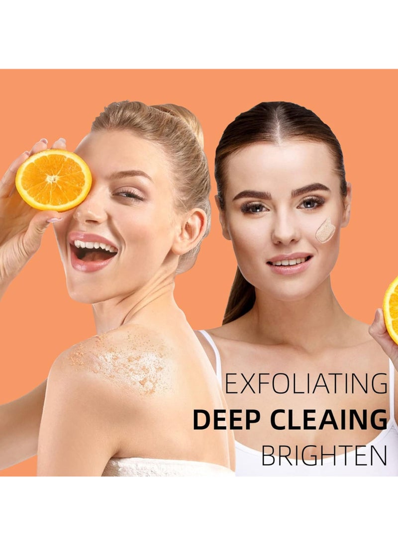 D Beauty - Vitamin C Salt Scrub Shower Cream 500g, Extra Whitening & Glowing Body Exfoliator for Face & Body, Natural Moisturizing & Skin Repair, Reduces Dark Spots, Pigmentation, Anti Aging Deep Nourishing Skin - Image 1