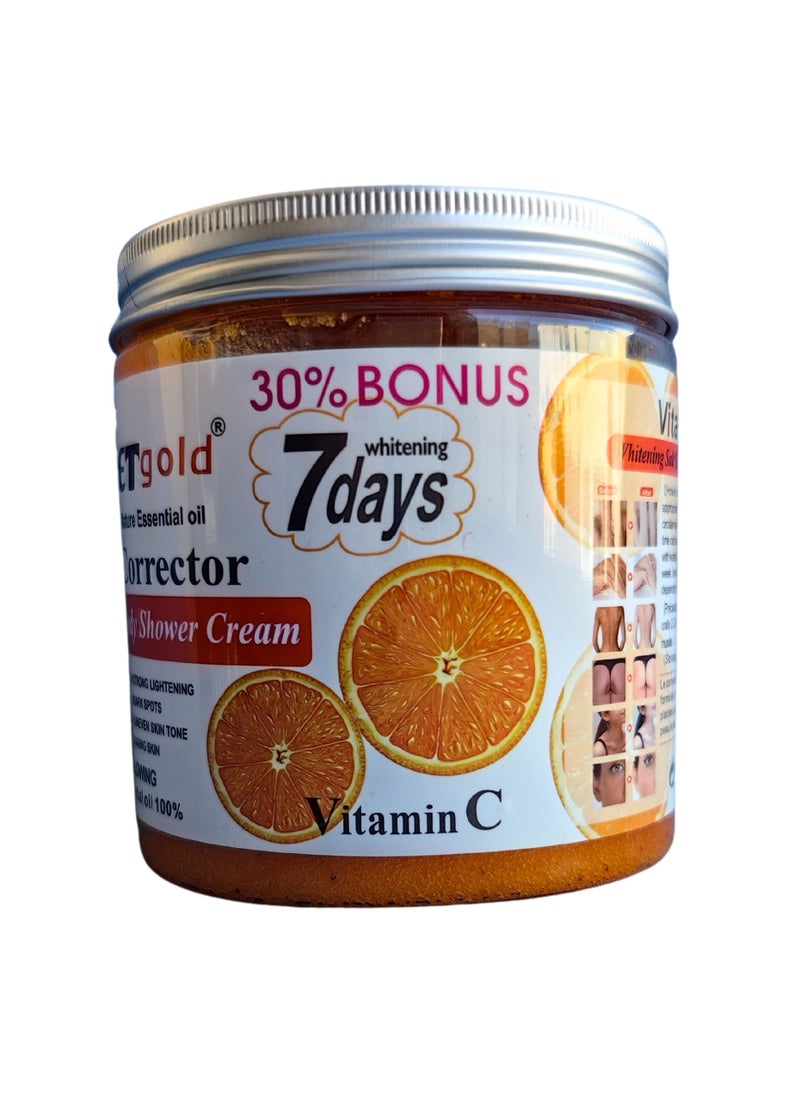 D Beauty - Vitamin C Salt Scrub Shower Cream 500g, Extra Whitening & Glowing Body Exfoliator for Face & Body, Natural Moisturizing & Skin Repair, Reduces Dark Spots, Pigmentation, Anti Aging Deep Nourishing Skin - Image 1