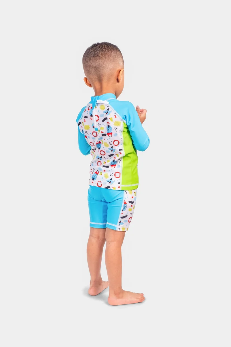 COEGA SUNWEAR  COEGA Two piece Suit with Zip-Long Sleeve Baby Boys Sz12M - Blue Pirate for Kids | Best Price UAE