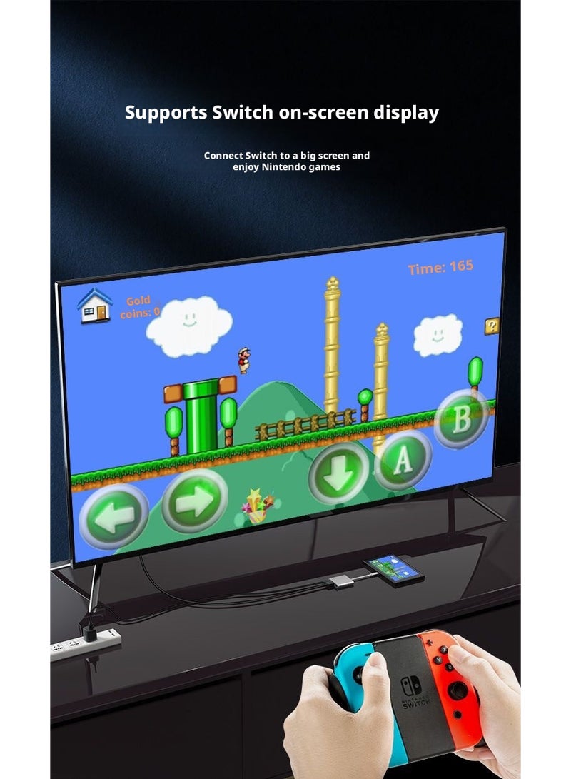 محول من النوع C إلى HDMI، موزع USB 3.0 ثلاثي الوظائف مع شحن PD، محول فيديو بدقة 4K لأجهزة الكمبيوتر المحمولة والهواتف - التوصيل والتشغيل - Image 4