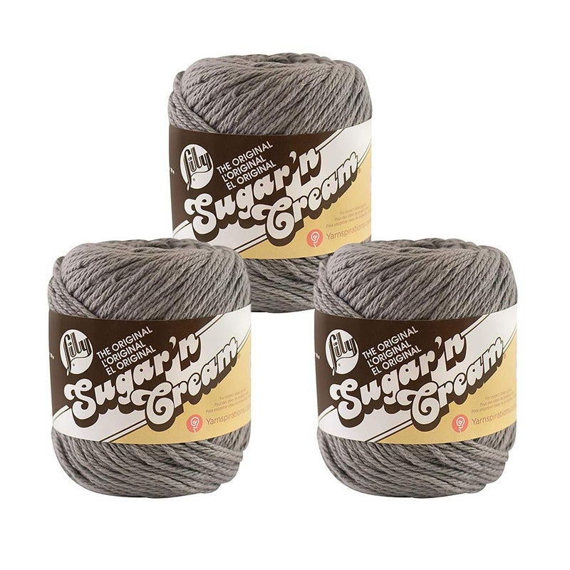 Lily Lily Sugarn Cream Solids 100 Cotton Yarn Overcast Pack of 3