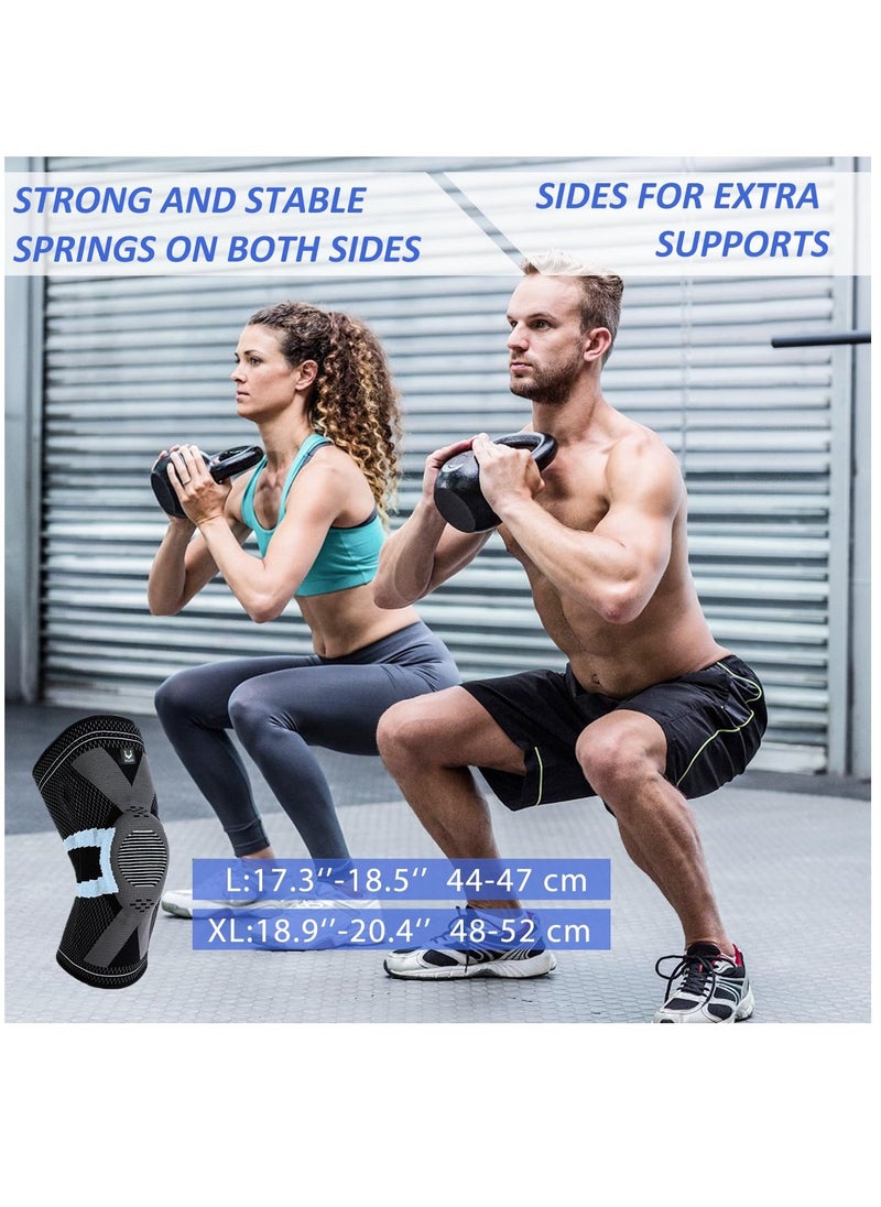 Generic - Knee Brace with Patella Pad & Side Stabilizers, Non-Slip Knee Support for Joint Knee Pain Relief Women and Men, Knee Support for Working, Running, Weightlifting, Fitness-1 Pair, L Size - Image 1
