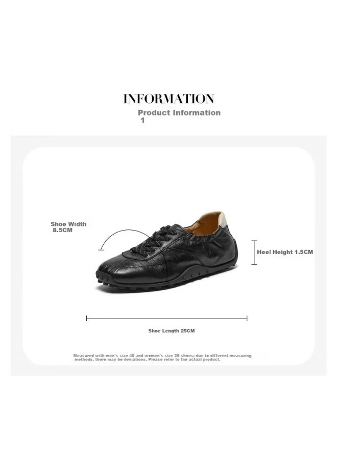 Bata Premium Sheepskin Ballet Training Women's Spring New Soft Sole Casual Sports Shoes Black-36 - Image 5