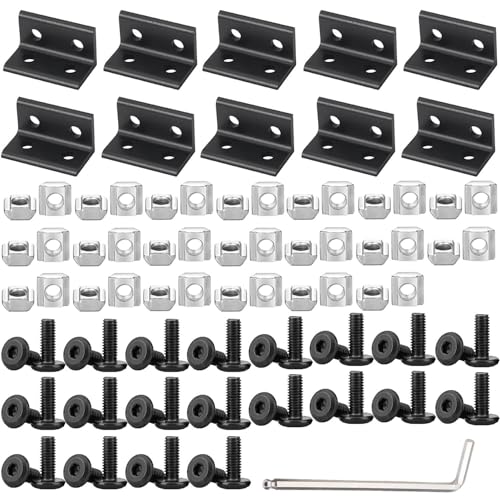 IXGNIJ 10Set 2040 Corner Bracket Connector for 2040 Aluminum Extrusion Accessories Black3625 10Set - Image 1