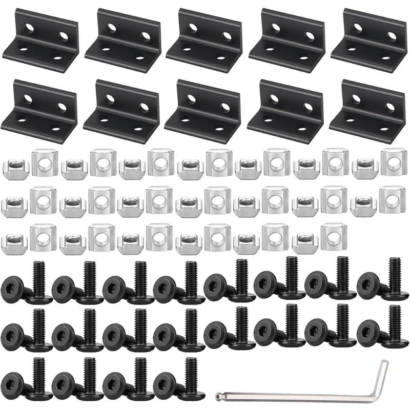 IXGNIJ 10Set 2040 Corner Bracket Connector for 2040 Aluminum Extrusion Accessories Black3625 10Set - Image 2