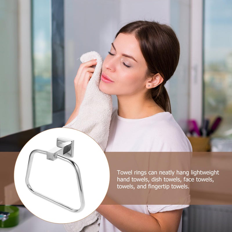 Stainless Steel Towel Ring Wall Mounted For Bathroom Kitchen Small Spaces - Image 5