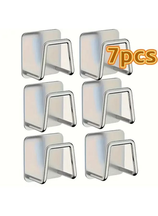 7pcs Stainless Steel Kitchen Organizer Wall Mount Under Cabinet Cutting Board Holder Dish Rack - Image 2