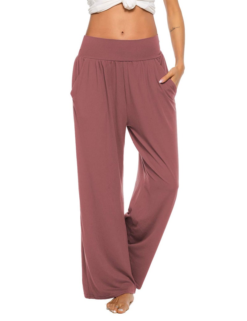 ZJCT Womens Yoga Sweatpants Wide Leg Joggers Pants Loose Comfy Lounge Pajama Pants with Pockets Cameo M - Image 1