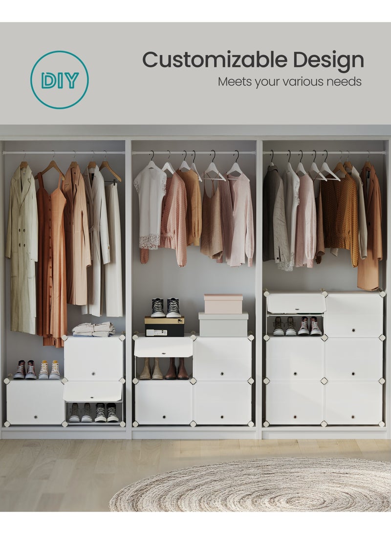 سونمجز منظّم أحذية SONGMICS، خزانة تخزين أحذية بـ8 طوابق للخزانة والمدخل، يتسع لـ32 زوجًا من الأحذية، قابل للتعديل، أبيض - 83 × 32 × 125 سم - Image 5